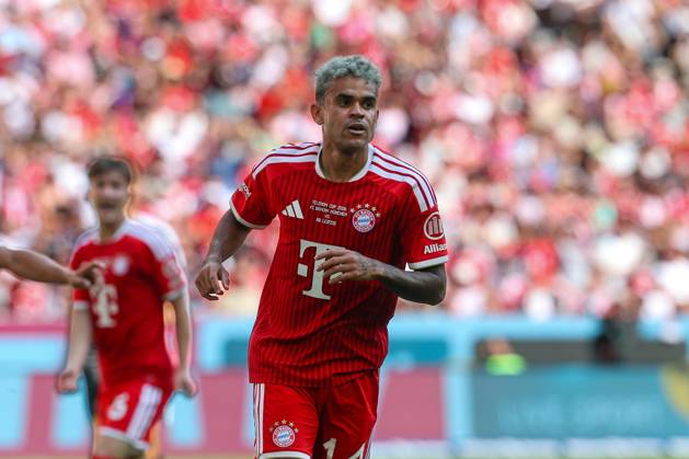 Torjubel von Luis Diaz 14 (FC Bayern Muenchen) zum 1:0, FC Bayern Muenchen vs. RB Leipzig, Fussball, Telekom Cup, 15.08.2026 Muenchen Bayern Deutschland