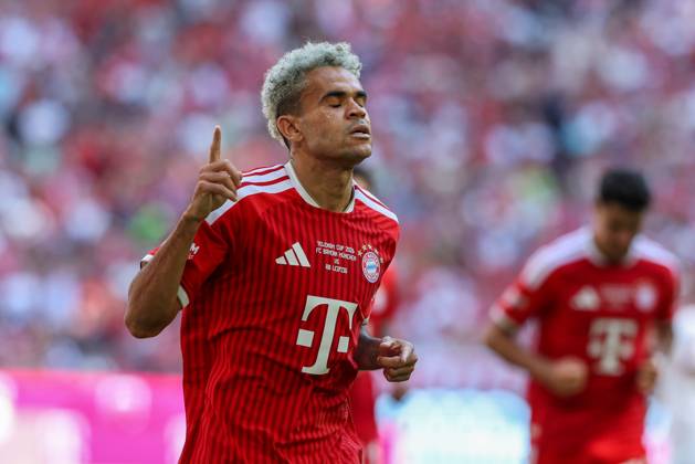 Torjubel von Luis Diaz 14 (FC Bayern Muenchen) zum 1:0, FC Bayern Muenchen vs. RB Leipzig, Fussball, Telekom Cup, 15.08.2026 Muenchen Bayern Deutschland