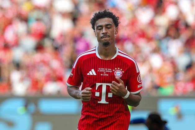Torjubel von Nathaniel Brown 11 (FC Bayern Muenchen) zum 2:1, FC Bayern Muenchen vs. RB Leipzig, Fussball, Telekom Cup, 15.08.2026 Muenchen Bayern Deutschland