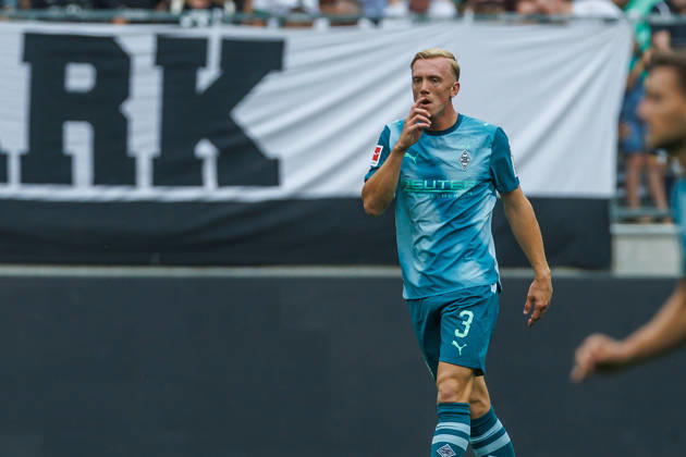 Isac Lidberg (Borussia Moenchengladbach) looks on during the pre-season friendly match between Borussia Moenchengladbach and Aston Villa at ista-Borussia-Park on August 15, 2026 in Moenchengladbach, Germany. (Photo by Mario Hommes DeFodi Images) -