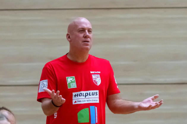 Trainer Pether Krautmeyer (Halle), SV Union Halle-Neustadt vs. Hazena Kynzvart (Tschechien), Handball Bundesliga Frauen, Testspiel, Saison 2026 27, 16.08.2026 Halle SWH Arena Sachsen-Anhalt Deutschland