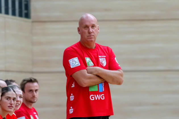 Trainer Pether Krautmeyer (Halle), SV Union Halle-Neustadt vs. Hazena Kynzvart (Tschechien), Handball Bundesliga Frauen, Testspiel, Saison 2026 27, 16.08.2026 Halle SWH Arena Sachsen-Anhalt Deutschland