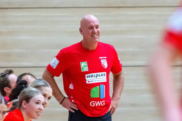 Trainer Pether Krautmeyer (Halle), SV Union Halle-Neustadt vs. Hazena Kynzvart (Tschechien), Handball Bundesliga Frauen, Testspiel, Saison 2026 27, 16.08.2026 Halle SWH Arena Sachsen-Anhalt Deutschland