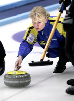 Curling, EM, Dam: Anette Norberg , Sverige. Garmisch-Partenkirchen Tyskland Copyright: xDanielxNilssonx