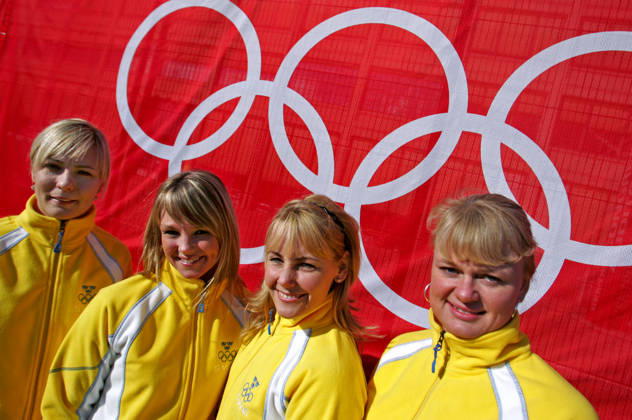 OS 2006 Vinter, Curling, Dam: Eva Lund, Ulrika Bergman, Anna Svärd och Anette Norberg Turin Italien Copyright: xMarcusxEricssonx