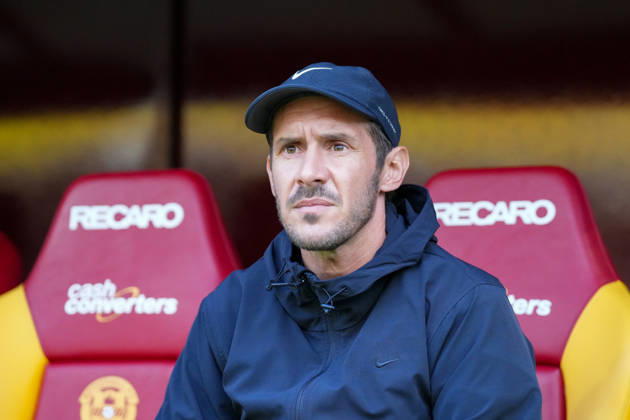 Julian Schuster (SC Freiburg, Trainer) , Schottland, Fussball, UEFA Conference League, Play-offs, Hinspiel, 2026 2027, Motherwell FC vs. SC Freiburg, 20.08.2026, Fir Park Stadium, Motherwell Motherwell Fir Park Stadium North Lanarkshire Schottland Copyright: xArnexAmbergx