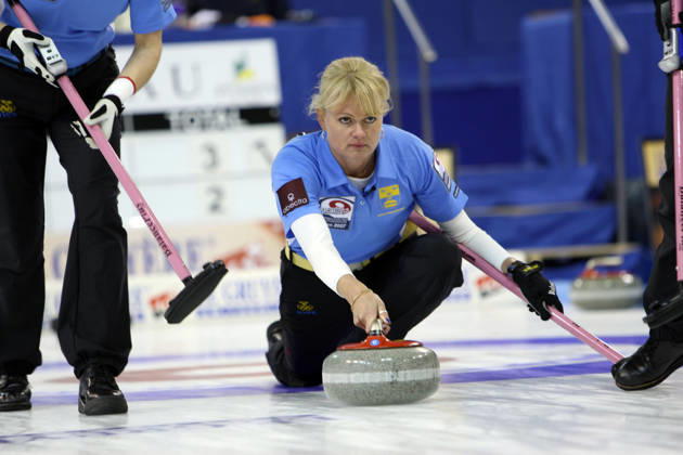 Curling, EM, dam: Anette Norberg, Sverige Fuessen Tyskland