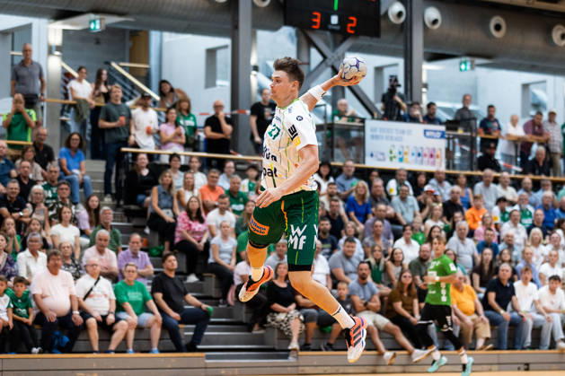 Oskar SUNNEFELDT (FRISCH AUF! Goeppingen, 27) erzielt ein Tor, Aktion, Torwurf GER, HG Saarlouis vs. FRISCH AUF! Goeppingen, Handball, DHB-Pokal, 1. Runde, Spielzeit 2026 2027, 23.08.2026, GER, HG Saarlouis vs. FRISCH AUF! Goeppingen, Handball, DHB-Pokal, 1. Runde, Spielzeit 2026 2027, 23.08.2026, Saarbruecken Copyright: xEibnerxPressefoto OliverxSchmidtx EP_OST