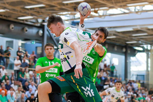 Oskar SUNNEFELDT (FRISCH AUF! Goeppingen, 27) erzielt ein Tor, Aktion, Torwurf GER, HG Saarlouis vs. FRISCH AUF! Goeppingen, Handball, DHB-Pokal, 1. Runde, Spielzeit 2026 2027, 23.08.2026, GER, HG Saarlouis vs. FRISCH AUF! Goeppingen, Handball, DHB-Pokal, 1. Runde, Spielzeit 2026 2027, 23.08.2026, Saarbruecken Copyright: xEibnerxPressefoto OliverxSchmidtx EP_OST