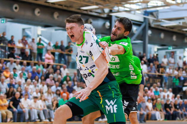 Oskar SUNNEFELDT (FRISCH AUF! Goeppingen, 27) erzielt ein Tor, Aktion, Torwurf GER, HG Saarlouis vs. FRISCH AUF! Goeppingen, Handball, DHB-Pokal, 1. Runde, Spielzeit 2026 2027, 23.08.2026, GER, HG Saarlouis vs. FRISCH AUF! Goeppingen, Handball, DHB-Pokal, 1. Runde, Spielzeit 2026 2027, 23.08.2026, Saarbruecken Copyright: xEibnerxPressefoto OliverxSchmidtx EP_OST