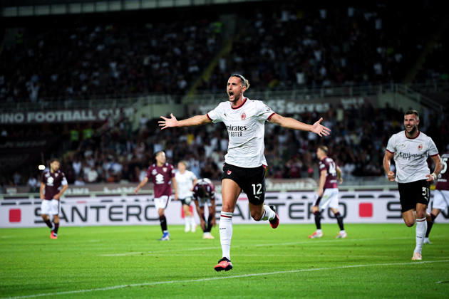 Milan™s Adrien Rabiot celebrates after scoring the 2-0 goal for his team during the Serie A soccer match between Torino and Milan at the Stadio Olimpico Grande Torino in Turin, north west Italy - Sunday, August 23, 2026. - Soccer . Copyright: xMarcoxAlpozzi LaPressex