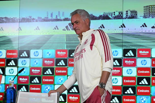 Real Madrid head coach Jose Mourinho MADRID, SPAIN - AUGUST 25: Real Madrid head coach Jose Mourinho attends the press conference, PK, Pressekonferenz at the Valdebebas training complex in Madrid, Spain, on August 25, 2026. The team completed their final training session at the facility ahead of their upcoming opening match of the La Liga season against Real Sociedad. Burak Akbulut Anadolu Madrid Spain. Editorial use only. Please get in touch for any other usage. Copyright: x2026xAnadoluxBurakxAkbulutx