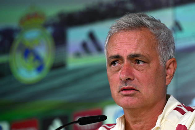 Real Madrid head coach Jose Mourinho MADRID, SPAIN - AUGUST 25: Real Madrid head coach Jose Mourinho answers questions during a press conference, PK, Pressekonferenz at the Valdebebas training complex in Madrid, Spain, on August 25, 2026. The team completed their final training session at the facility ahead of their upcoming opening match of the La Liga season against Real Sociedad. Burak Akbulut Anadolu Madrid Spain. Editorial use only. Please get in touch for any other usage. Copyright: x2026xAnadoluxBurakxAkbulutx