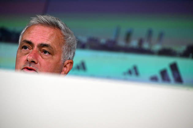 Real Madrid head coach Jose Mourinho MADRID, SPAIN - AUGUST 25: Real Madrid head coach Jose Mourinho answers questions during a press conference, PK, Pressekonferenz at the Valdebebas training complex in Madrid, Spain, on August 25, 2026. The team completed their final training session at the facility ahead of their upcoming opening match of the La Liga season against Real Sociedad. Burak Akbulut Anadolu Madrid Spain. Editorial use only. Please get in touch for any other usage. Copyright: x2026xAnadoluxBurakxAkbulutx