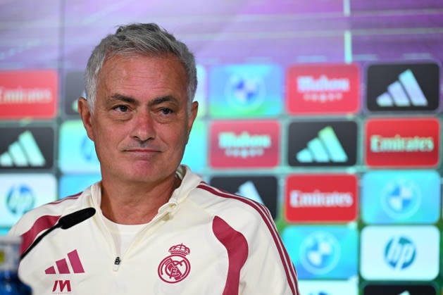 Real Madrid head coach Jose Mourinho MADRID, SPAIN - AUGUST 25: Real Madrid head coach Jose Mourinho answers questions during a press conference, PK, Pressekonferenz at the Valdebebas training complex in Madrid, Spain, on August 25, 2026. The team completed their final training session at the facility ahead of their upcoming opening match of the La Liga season against Real Sociedad. Burak Akbulut Anadolu Madrid Spain. Editorial use only. Please get in touch for any other usage. Copyright: x2026xAnadoluxBurakxAkbulutx