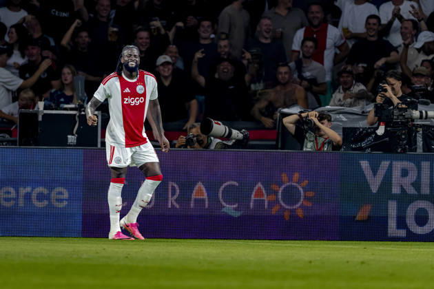 AMSTERDAM AFC Ajax Amsterdam forward Toluwalase Arokodare celebrates his goal during the UEFA Conference League at the Johan Cruijff ArenA on 27 August 2026 in Amsterdam, the Netherlands. (Photo by DeFodi Images) -