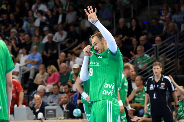27.08.2026, GER Deutschland, Handball, 1.Bundesliga, 27.08.2026, Saison 2026 2027, Berlin, Fuechse Berlin vs Melsungen Mathias Gidsel ( Fuechse Berlin 19 ) Berlin Max-Schmeling-Halle Berlin Deutschland Copyright: xNordphotox xEnglerx