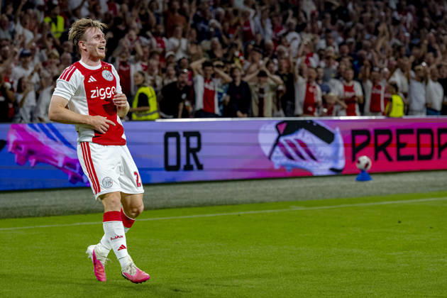 AMSTERDAM AFC Ajax Amsterdam forward Oliver Edvardsen during the UEFA Conference League at the Johan Cruijff ArenA on 27 August 2026 in Amsterdam, the Netherlands. (Photo by DeFodi Images) -
