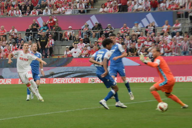 Said El Mala (Koeln 10) erzielt das Tor zum 1:1 29.08.2026 ¢ Fussball ¢ 1. FC Koeln vs TSG Hoffenheim, Rheinenergiestadion, Koeln, DFB DFL REGULATIONS PROHIBIT ANY USE OF PHOTOGRAPHS AS IMAGE SEQUENCES AND OR QUASI-VIDEO NRW Germany