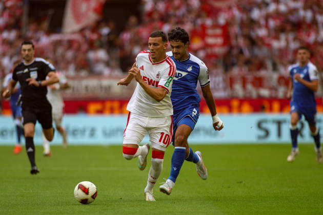 29.08.2026, GER, Fussball, Herren, Bundesliga , 1. Bundesliga, Saison 2026 2027, 1. FC Köln - TSG 1899 Hoffenheim Said El Mala (KOE) und Ozan Kabak (TSG) im Kampf um den Ball Copyright: xSvenxHanischx