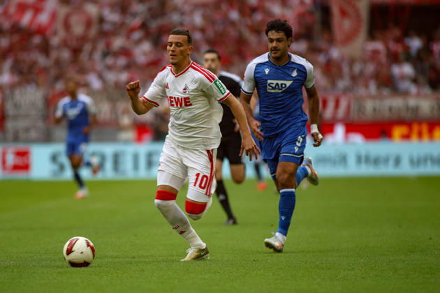 29.08.2026, GER, Fussball, Herren, Bundesliga , 1. Bundesliga, Saison 2026 2027, 1. FC Köln - TSG 1899 Hoffenheim Said El Mala (KOE) und Ozan Kabak (TSG) im Kampf um den Ball Copyright: xSvenxHanischx