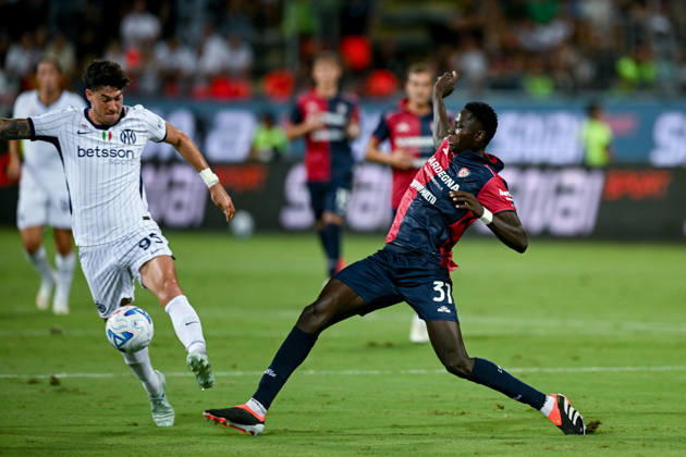 Cagliari s Paul Mendy in action during the Serie A soccer match between Cagliari Calcio and F.C. Internazionale at the Unipol Domus in Cagliari, Sardinia - Sunday 30th august 2026. - Soccer Copyright: xGianlucaxZuddas LaPressex