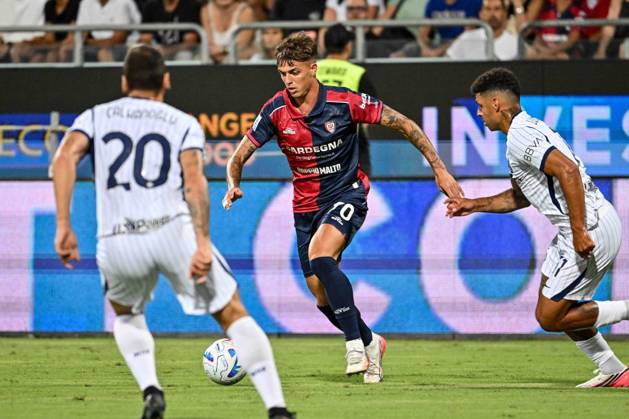 IPA87946920 - Daniel Maldini of Cagliari Calcio during the Cagliari Calcio vs. Inter - FC Internazionale Italian Serie A soccer match in Cagliari, Italy, on August 30, 2026 Copyright: xLuigixCanu IPAxSportx xx 87946920