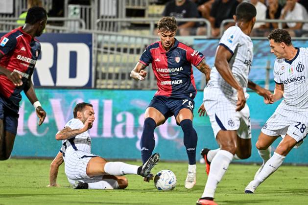 IPA87946921 - Daniel Maldini of Cagliari Calcio during the Cagliari Calcio vs. Inter - FC Internazionale Italian Serie A soccer match in Cagliari, Italy, on August 30, 2026 Copyright: xLuigixCanu IPAxSportx xx 87946921