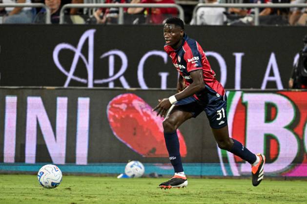 IPA87947046 - Paul Mendy of Cagliari Calcio during the Cagliari Calcio vs. Inter - FC Internazionale Italian Serie A soccer match in Cagliari, Italy, on August 30, 2026  Copyright: xLuigixCanu IPAxSportx xx 87947046