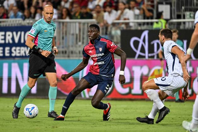 IPA87947048 - Paul Mendy of Cagliari Calcio during the Cagliari Calcio vs. Inter - FC Internazionale Italian Serie A soccer match in Cagliari, Italy, on August 30, 2026  Copyright: xLuigixCanu IPAxSportx xx 87947048