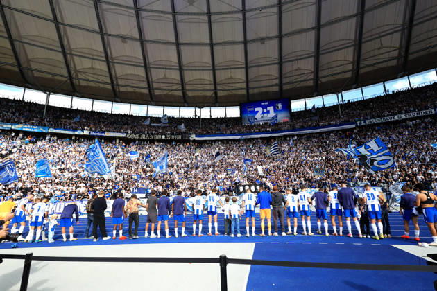 06.09.2026, DEU GER, Fussball , 2.Fussballbundesliga , Spieltag, Saison 2026 2027, Berliner Olympiastadion, Hertha BSC vs. 1.FC Magdeburger Hertha-Spielerkreis, Hertha-BSC Fans 2. Liga: DFB DFL regulations prohibit any use of photographs as image sequences and or quasi-video) Berlin Berliner Olympiastadion Berlin Deutschland Copyright: xNordphotox xEnglerx