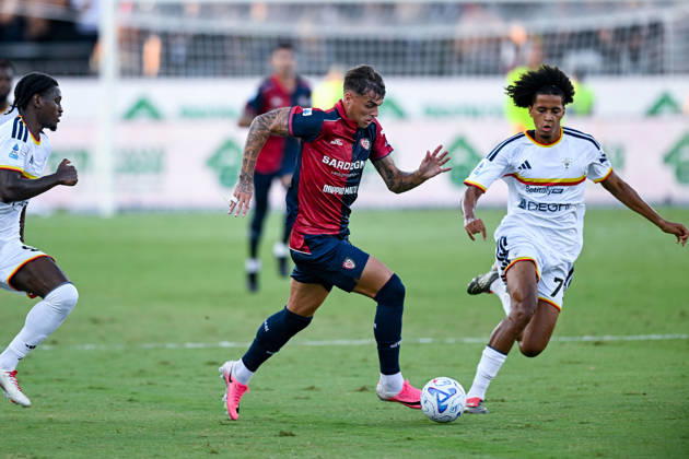 Cagliari s Daniel Maldini in action during the Serie A soccer match between Cagliari Calcio and Lecce at the Unipol Domus in Cagliari, Sardinia - Monday 7th september 2026. - Soccer Copyright: xGianlucaxZuddas LaPressex