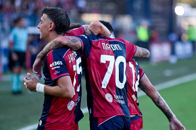 Cagliari s Daniel Maldini celebrates after scoring the goal for 1-0 during the Serie A soccer match between Cagliari Calcio and Lecce at the Unipol Domus in Cagliari, Sardinia - Monday 7th september 2026. - Soccer Copyright: xGianlucaxZuddas LaPressex