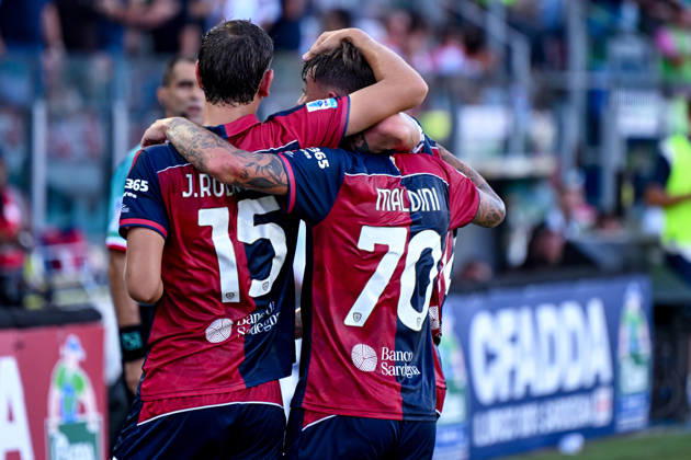 Cagliari s Daniel Maldini celebrates after scoring the goal for 1-0 during the Serie A soccer match between Cagliari Calcio and Lecce at the Unipol Domus in Cagliari, Sardinia - Monday 7th september 2026. - Soccer Copyright: xGianlucaxZuddas LaPressex