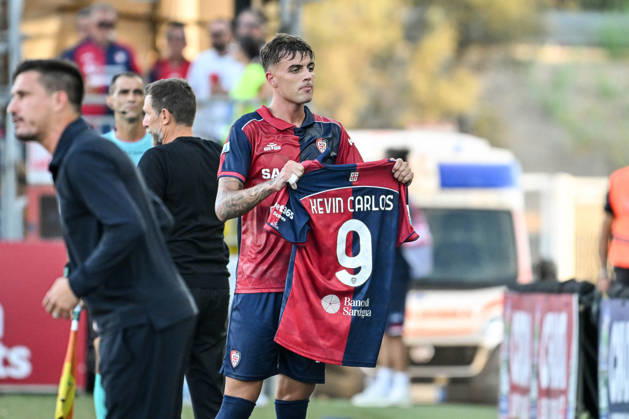 IPA88246312 - Daniel Maldini of Cagliari Calcio, Exultation, Joy, Celebration After Scoring a Goal, Kevin Carlos of Cagliari Calcio during the Cagliari Calcio vs. US Lecce Italian Serie A soccer match in Cagliari, Italy, September 7, 2026 Copyright: xLuigixCanu IPAxSportx xx IPA88246312