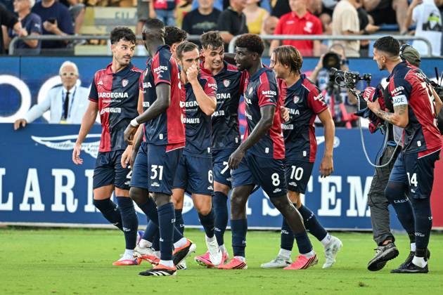 IPA88246318 - Daniel Maldini of Cagliari Calcio, Exultation, Joy, Celebration after scoring a goal, during the Cagliari Calcio vs. US Lecce Italian Serie A soccer match in Cagliari, Italy, September 7, 2026 Copyright: xLuigixCanu IPAxSportx xx IPA88246318