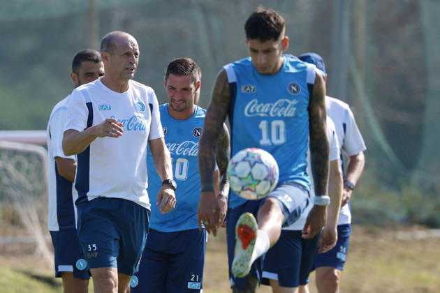 Napoli™s head coach Massimiliano Allegri During training at the SSC Napoli sports center, Champions League Napoli - Arsenal Castel Volturno (CE) on September 08 , 2026  Copyright: xAlessandroxGarofalo LaPressex