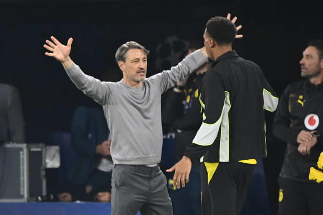 Schlussjubel, Jubel, jubeln, Freude, cheers, Trainer Niko KOVAC (DO) Jubel, jubeln, Freude, cheers, mit Felix NMECHA (DO) Borussia Dortmund (DO) - FC Villarreal 3-2 Fussball UEFA Champions League Gruppenphase 1. Spieltag, matchday1, am 08.09.2026 in Dortmund Deutschland. UEFA regulations prohibit any use of photographs as image sequences and or quasi-video Â
