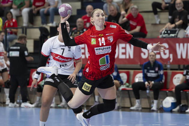 Alsco Handball Bundesliga Frauen, Saison 2026 2027 SV Union Halle-Neustadt vs.HSG Blomberg-Lippe Halle, Deutschland 09.September 2026: Im Bild:Tina Wagenlader (Halle) Halle Saale SWH Arena Sachsen-Anhalt Deutschland