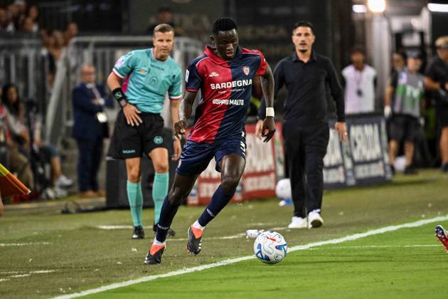 IPA88348459 - Paul Mendy of Cagliari Calcio during the Cagliari Calcio vs. Inter - FC Internazionale Italian Serie A soccer match in Cagliari, Italy, on August 30, 2026  Copyright: xLuigixCanu IPAxSportx xx IPA88348459
