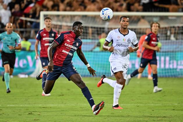 IPA88348493 - Paul Mendy of Cagliari Calcio during the Cagliari Calcio vs. Inter - FC Internazionale Italian Serie A soccer match in Cagliari, Italy, on August 30, 2026  Copyright: xLuigixCanu IPAxSportx xx IPA88348493