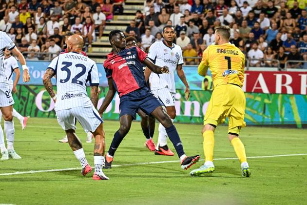 IPA88348602 - Paul Mendy of Cagliari Calcio during the Cagliari Calcio vs. Inter - FC Internazionale Italian Serie A soccer match in Cagliari, Italy, on August 30, 2026  Copyright: xLuigixCanu IPAxSportx xx IPA88348602