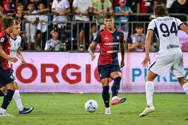 IPA88348615 - Daniel Maldini of Cagliari Calcio during the Cagliari Calcio vs. Inter - FC Internazionale Italian Serie A soccer match in Cagliari, Italy, on August 30, 2026 Copyright: xLuigixCanu IPAxSportx xx IPA88348615