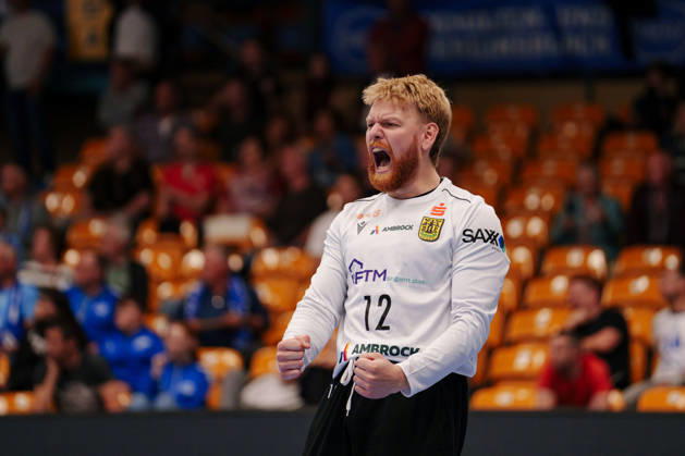 2. Handball-Bundesliga - 3. Spieltag: Dessau-Roßlauer HV 06 - VfL Eintracht Hagen Jonas Wilde (VfL Eintracht Hagen, 12) ballt die Faust am 11.09.2026 in der Anhalt-Arena, Dessau-Roßlau (Sachsen-Anhalt) Dessau-Roßlau Anhalt-Arena Sachsen-Anhalt Deutschland