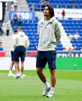 12.09.2026, SNP Arena, Sinsheim, GER, 1.FBL, TSG Hoffenheim vs VfB Stuttgart , Koki Machida (Hoffenheim) DFL regulations prohibit any use of photographs as image sequences and or quasi-video. (Photo by Hasan Bratic DeFodi Images) -