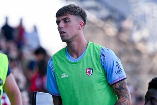 Cagliari s Daniel Maldini in action during the Serie A soccer match between Cagliari Calcio and Arezzo at the Unipol Domus in Cagliari, Sardinia - Friday 14th august 2026. - Soccer Copyright: x ®xGianlucaxZuddas LaPressex