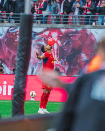 Christopher Nkunku (RB Leipzig, 28) celebrates goal RB Leipzig vs Hamburg SV, Bundesliga, Germany, Football, 26 27, GER, Leipzig, Red Bull Arena Stadium DFL regulations prohibit any use of photographs as image sequences and or quasi-video.DFL regulations prohibit any use of photographs as image sequences and or quasi-video. Leipzig Red Bull Arena, Leipzig Sachsen GER Copyright: xBillmanxDubex