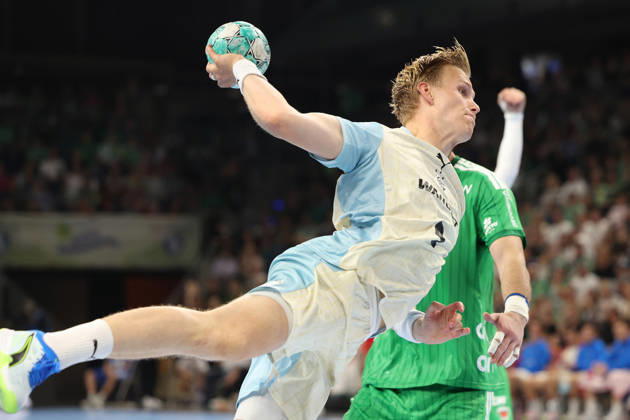 13.09.2026, xBHAx, Handball, Opel HBL, Saison 2026 2027, 1.HBL, Füchse Berlin - VfL Gummersbach, Max-Schmeling-Halle:Ellidi Snaer Vidarsson (VfL Gummersbach 4) im Angriff Berlin Deutschkand