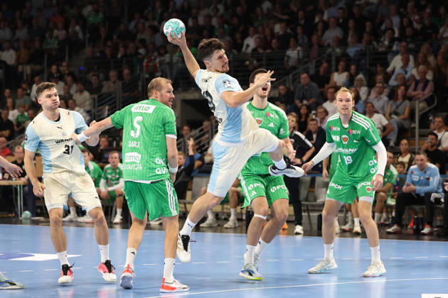 13.09.2026, xBHAx, Handball, Opel HBL, Saison 2026 2027, 1.HBL, Füchse Berlin - VfL Gummersbach, Max-Schmeling-Halle:Alex Dujshebaev (VfL Gummersbach 10) im Angriff Berlin Deutschkand