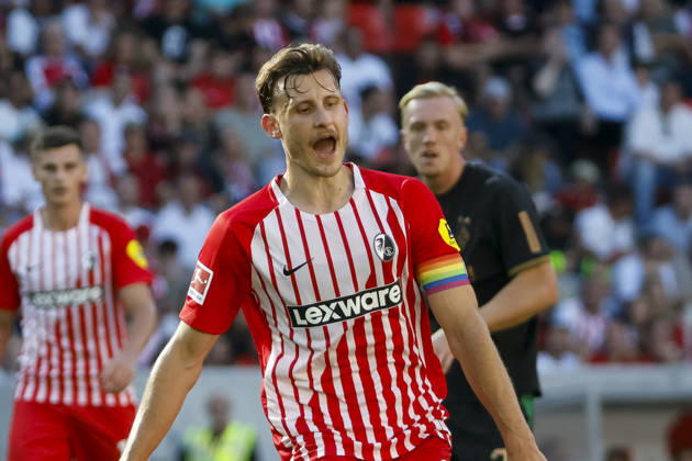 Maximilian Eggestein (SC Freiburg, 08), Mimik, Gesichtsausdruck, Emotion , Deutschland, Fussball, 1. Bundesliga, 3.Spieltag, 2026 2027, SC Freiburg vs. Borussia Mönchengladbach, 12.09.2026, Freiburg im Breisgau Europa-Park Stadion Deutschland Copyright: xGrantxHubbsx